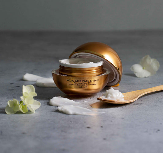 Kojic Acid Brightening Face Cream – Fades Dark Spots on Acne-Prone Sensitive Skin, Nut-Free
