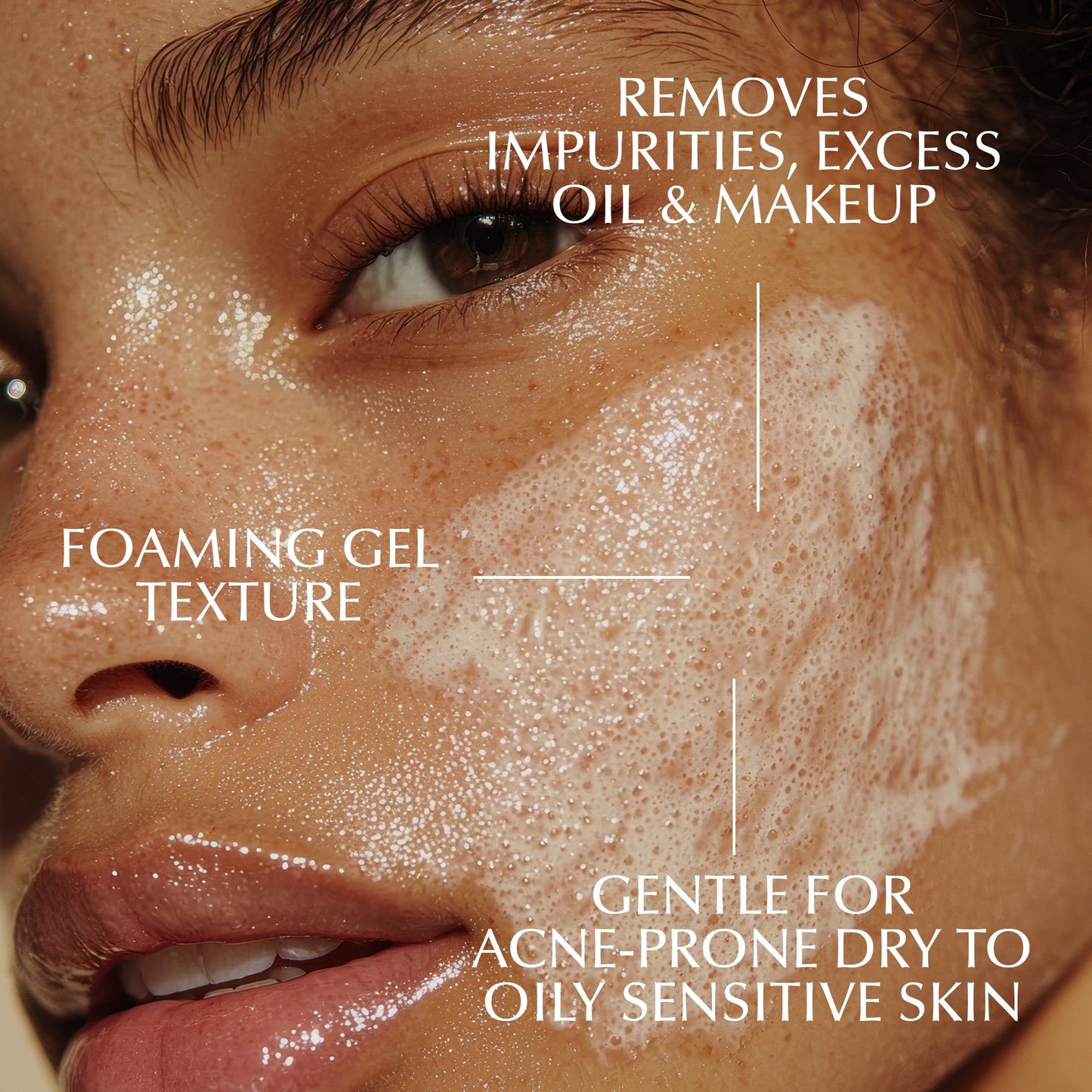 Oil-Free Foaming Face Wash for Acne-Prone Sensitive Skin – Aloe & Ashwagandha, Gluten-Free