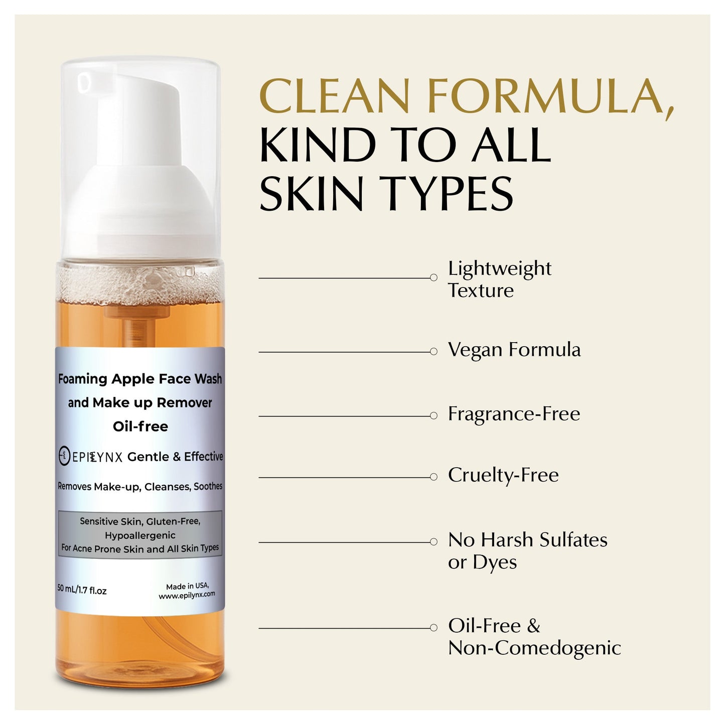 Oil-Free Foaming Face Wash for Acne-Prone Sensitive Skin – Aloe & Ashwagandha, Gluten-Free