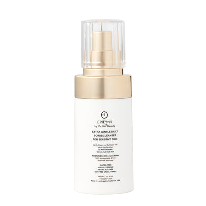Gentle Exfoliating Face Scrub for Thinning, Sensitive Skin – Hyaluronic Acid & Jojoba Beads