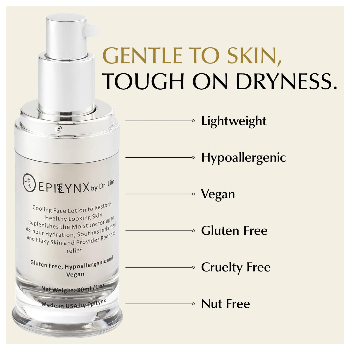 Calming Moisturizer for Reactive, Dry Skin After 40 – Barrier Repair, Gluten-Free & Fragrance-Free