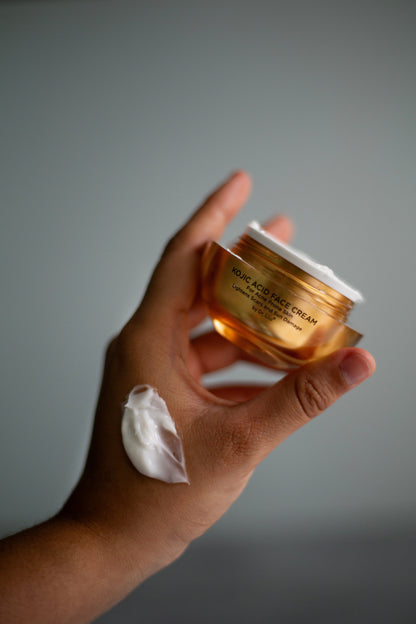 Kojic Acid Brightening Face Cream – Fades Dark Spots on Acne-Prone Sensitive Skin, Nut-Free