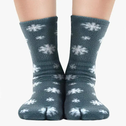 Polar Feet Fleece Tabi Socks - Snow