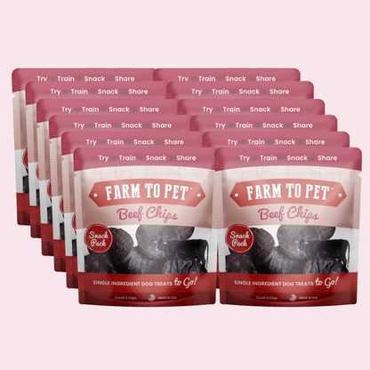 Beef Chips Snack Pack Bundles | Dog Treats for Training & Travel - Shaketea