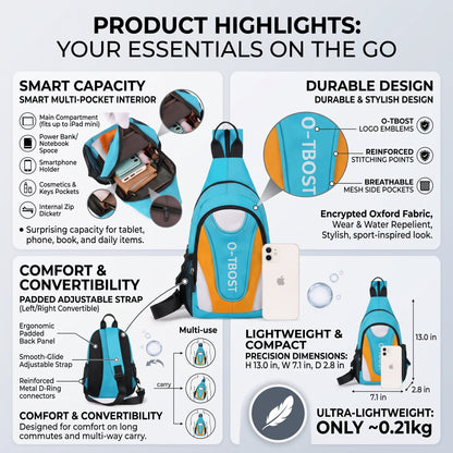 O-TBOST Crossbody Sling Bag | Sport Chest Pack