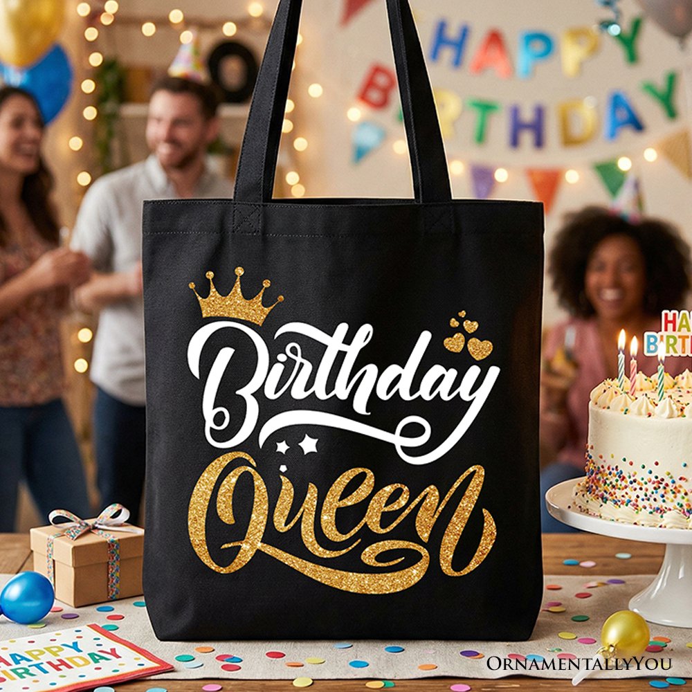 Birthday Queen Tote Bag, Glam Party Tote Bag for Stylish Women - Shaketea