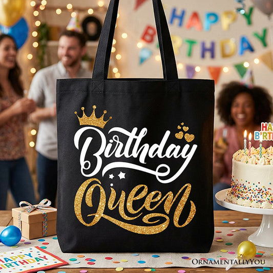 Birthday Queen Tote Bag, Glam Party Tote Bag for Stylish Women - Shaketea