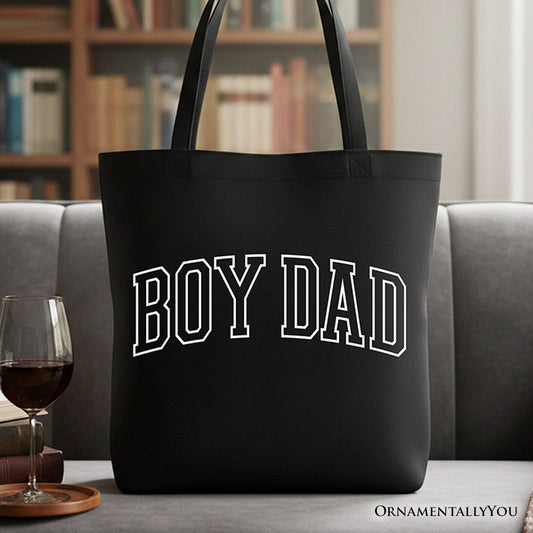 Boy Dad Varsity Tote Bag, Father's Day Gift Shopper - Shaketea