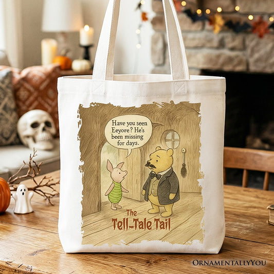 Edgar Allan Winnie-the-Pooh Tote Bag, 1926 A.A. Milne Vintage Halloween Mystery Tale Gift Shopper - Shaketea