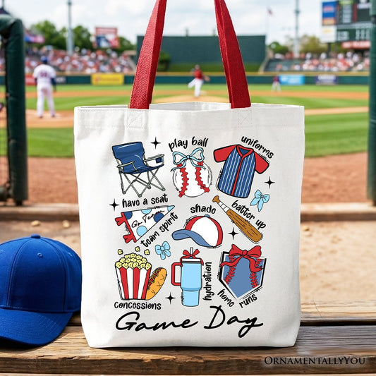 Game Day Baseball Tote Bag, Gift Shopper for Sports Fans - Shaketea