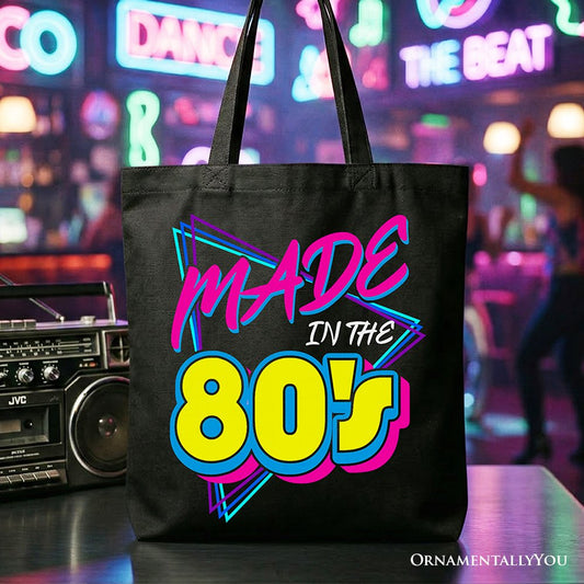 Made In The 80s Tote Bag, Neon Retro Eighties Kid Gift Shopper - Shaketea