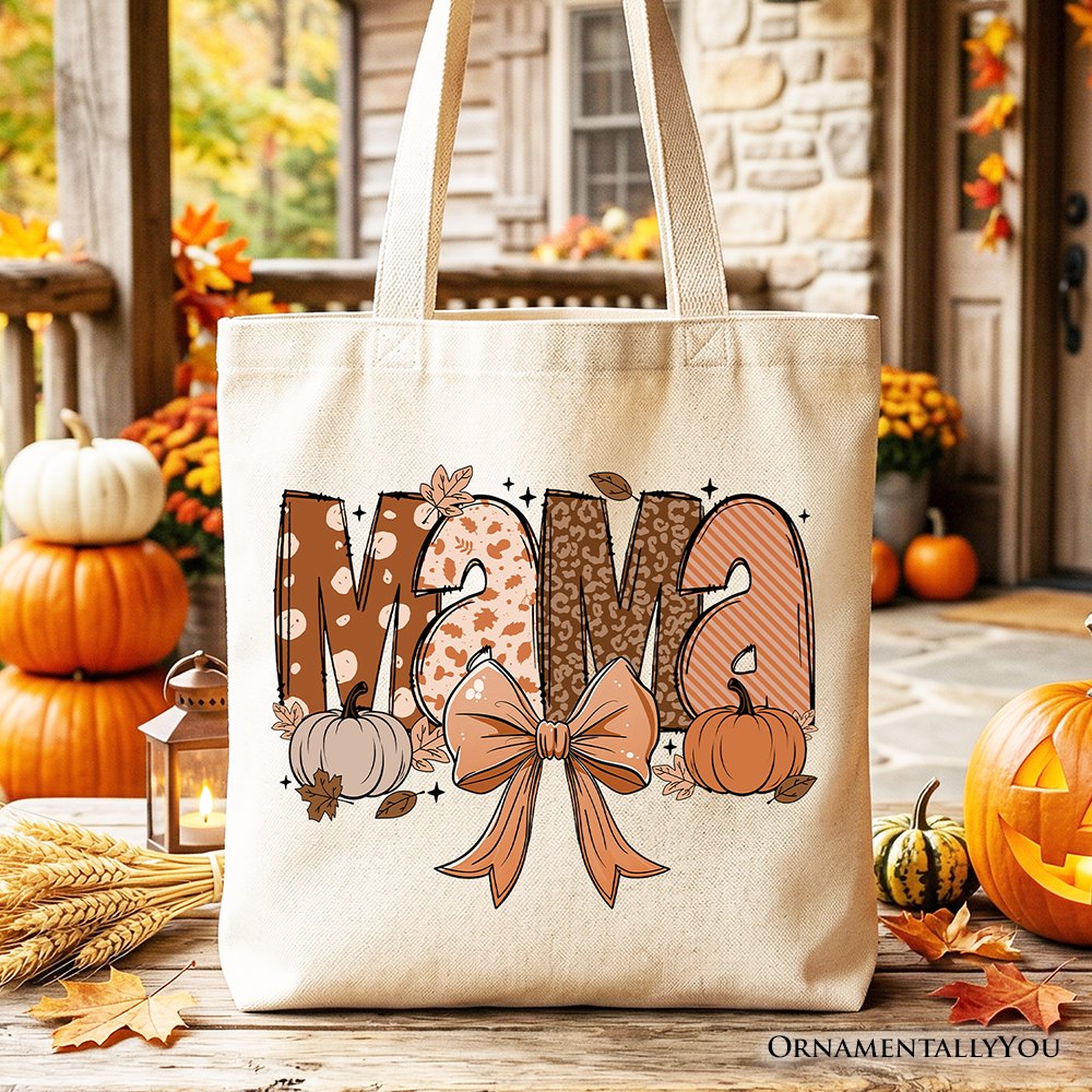 Mama Coquette Autumn Tote Bag, Cozy Fall Pumpkins for Mothers - Shaketea