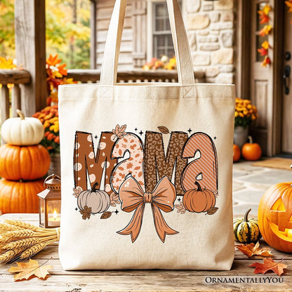 Mama Coquette Autumn Tote Bag, Cozy Fall Pumpkins for Mothers - Shaketea