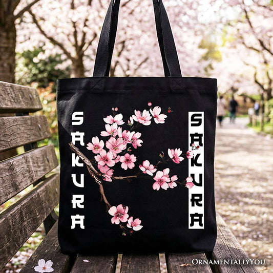 Sakura Cherry Blossom Tote Bag, Vintage Japanese Spring Floral Gift Shopper - Shaketea