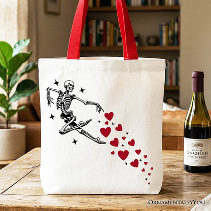 Skeleton Hearts Valentine Tote Bag, Playful Funny Gift Shopper - Shaketea