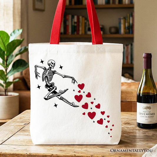 Skeleton Hearts Valentine Tote Bag, Playful Funny Gift Shopper - Shaketea