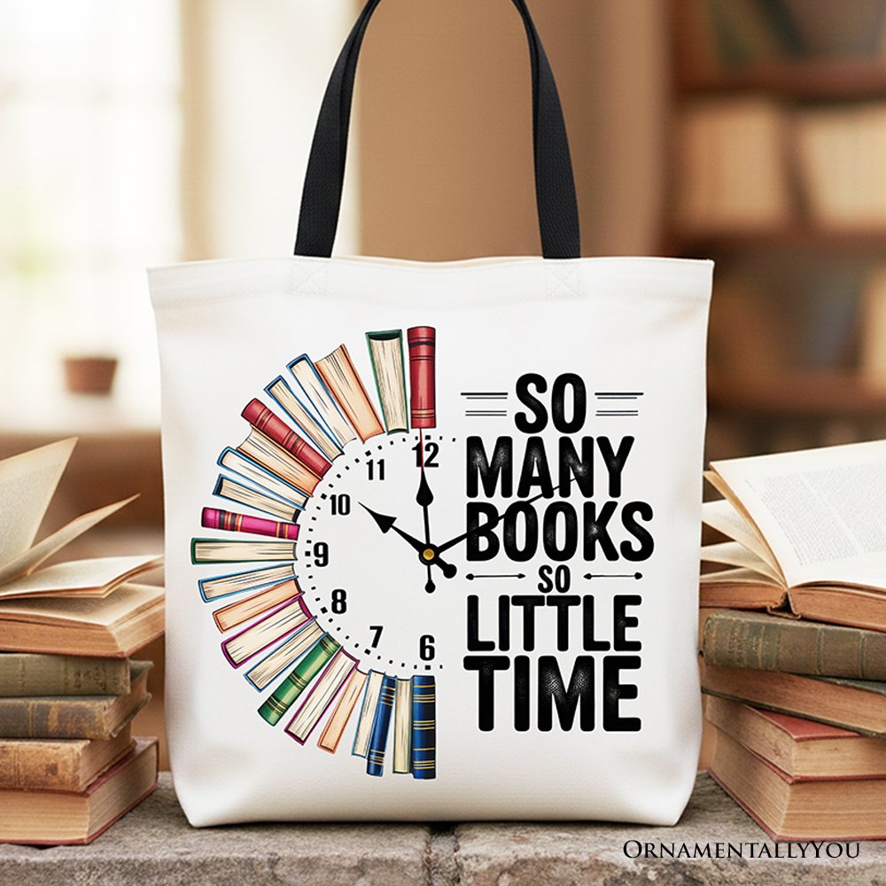 So Many Books So Little Time Tote Bag, Funny Book Lover Gift Shopper - Shaketea
