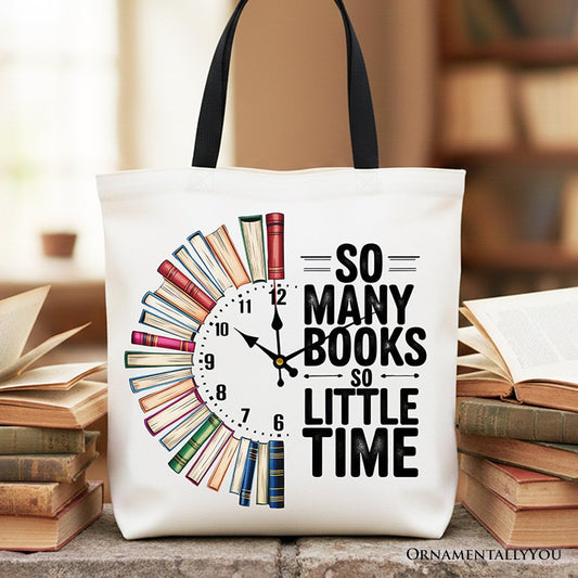 So Many Books So Little Time Tote Bag, Funny Book Lover Gift Shopper - Shaketea