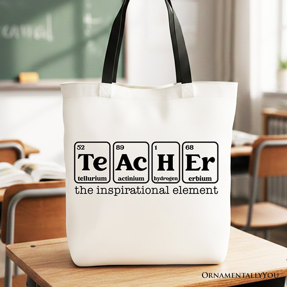 Teacher The Inspirational Element Tote Bag, Periodic Table Appreciation Gift Shopper - Shaketea
