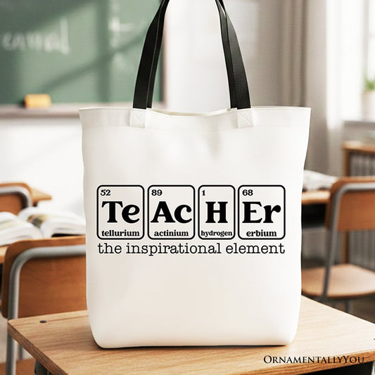Teacher The Inspirational Element Tote Bag, Periodic Table Appreciation Gift Shopper - Shaketea