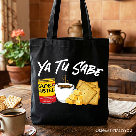 Tu Sabe Café Queso and Galleta Tote Bag, Funny Latin Coffee Gift Shopper For Caffeine Lover - Shaketea