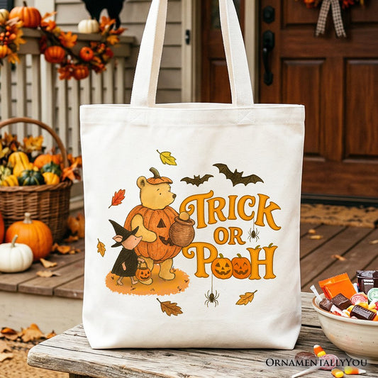 Trick or Treat Winnie-the-Pooh Tote Bag, 1926 A.A. Milne Vintage Halloween Gift Shopper - Shaketea