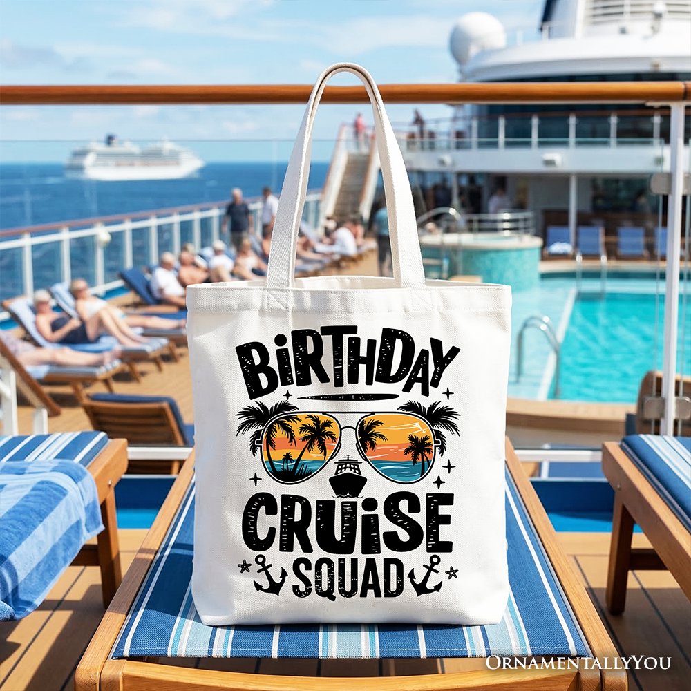 Birthday Cruise Squad Tote Bag, Tropical Vacation Cruise Trip Gift Shopper - Shaketea