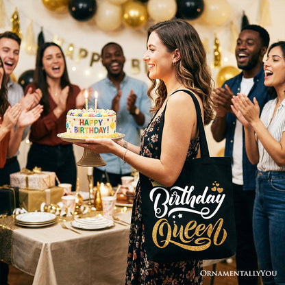 Birthday Queen Tote Bag, Glam Party Tote Bag for Stylish Women - Shaketea