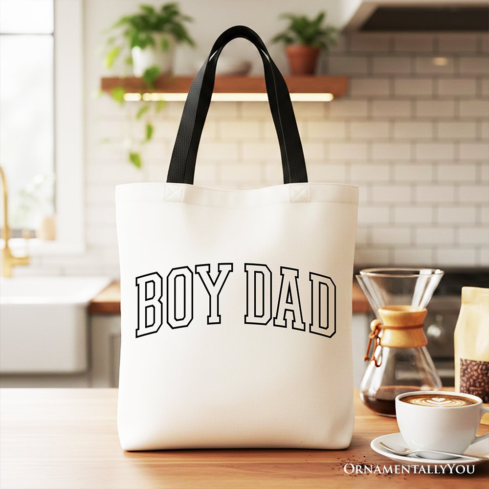 Boy Dad Varsity Tote Bag, Father's Day Gift Shopper - Shaketea