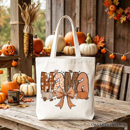Mama Coquette Autumn Tote Bag, Cozy Fall Pumpkins for Mothers - Shaketea