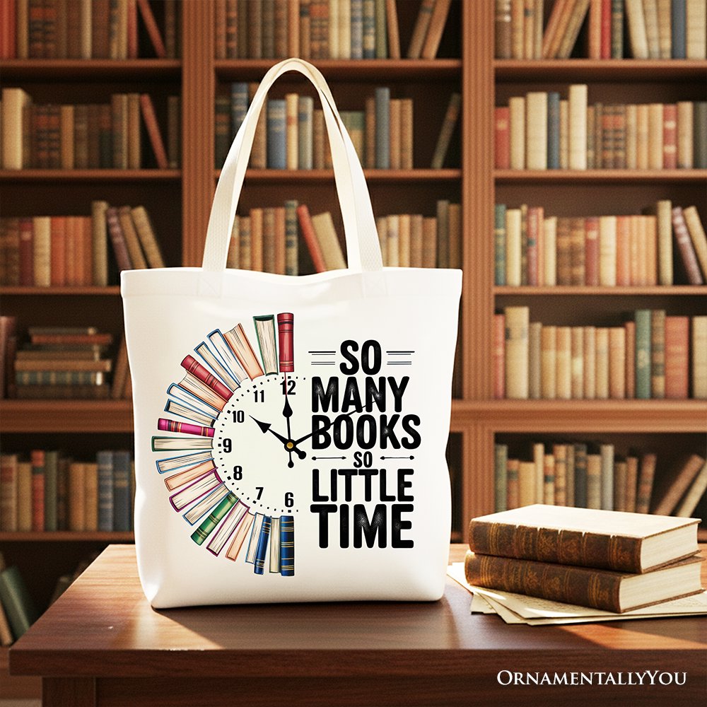 So Many Books So Little Time Tote Bag, Funny Book Lover Gift Shopper - Shaketea