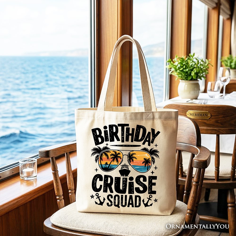 Birthday Cruise Squad Tote Bag, Tropical Vacation Cruise Trip Gift Shopper - Shaketea
