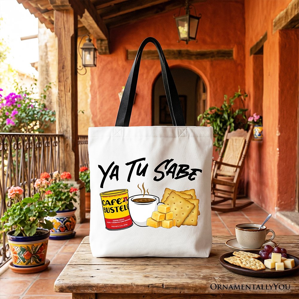 Tu Sabe Café Queso and Galleta Tote Bag, Funny Latin Coffee Gift Shopper For Caffeine Lover - Shaketea