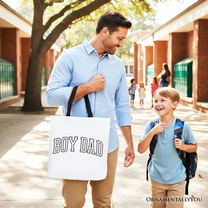 Boy Dad Varsity Tote Bag, Father's Day Gift Shopper - Shaketea