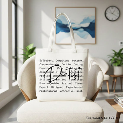 Dentist Definition Canvas Tote Bag, Dental Appreciation Words Gift Shopper