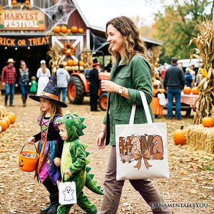 Mama Coquette Autumn Tote Bag, Cozy Fall Pumpkins for Mothers - Shaketea