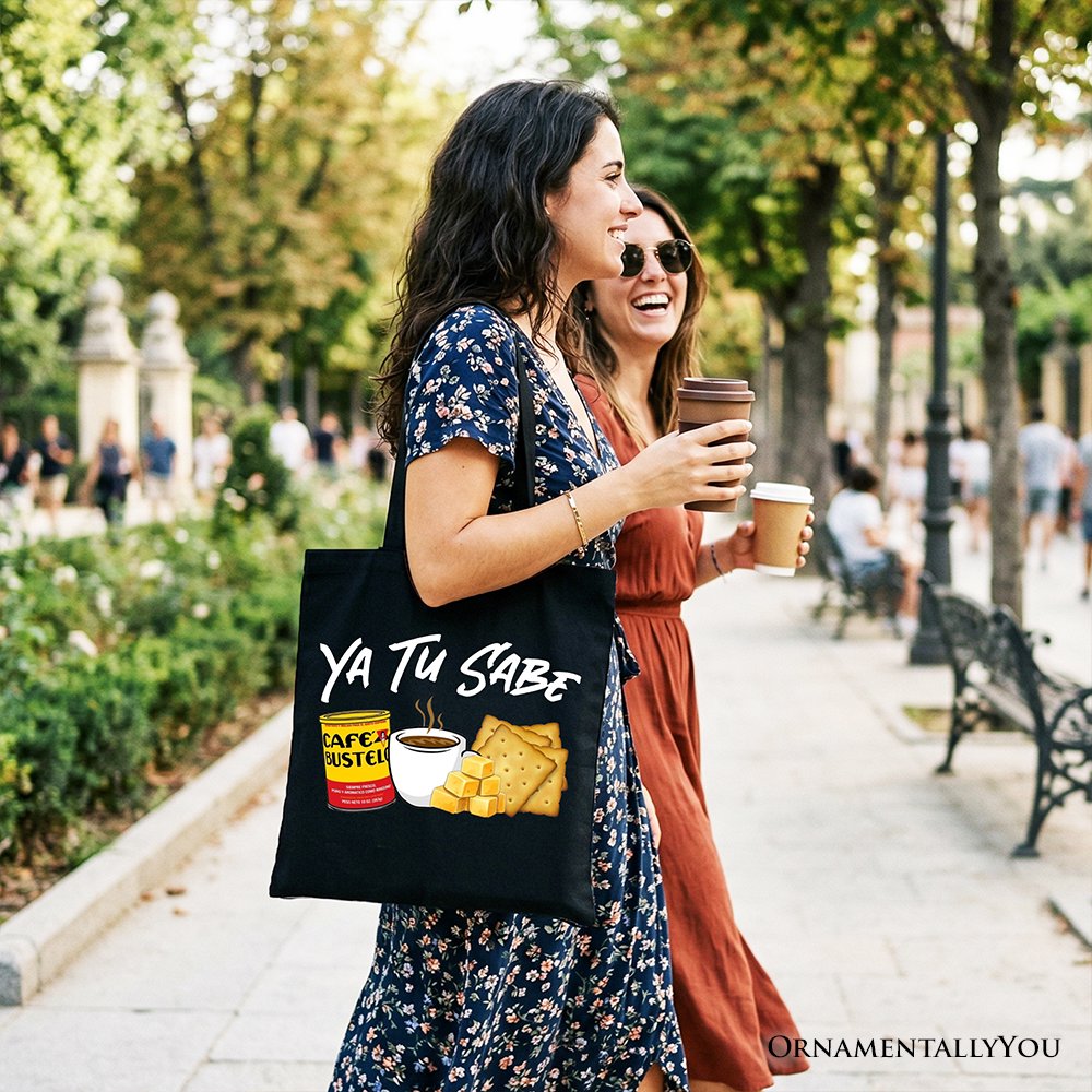 Tu Sabe Café Queso and Galleta Tote Bag, Funny Latin Coffee Gift Shopper For Caffeine Lover - Shaketea