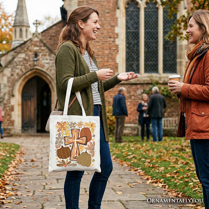 Fall Blessings Tote Bag, Autumn Christian Faith Gift Shopper - Shaketea