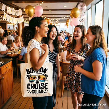 Birthday Cruise Squad Tote Bag, Tropical Vacation Cruise Trip Gift Shopper - Shaketea