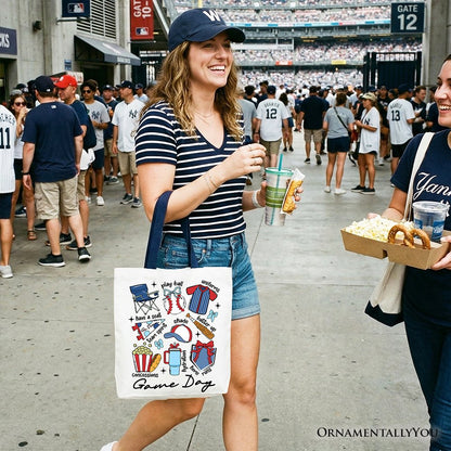 Game Day Baseball Tote Bag, Gift Shopper for Sports Fans