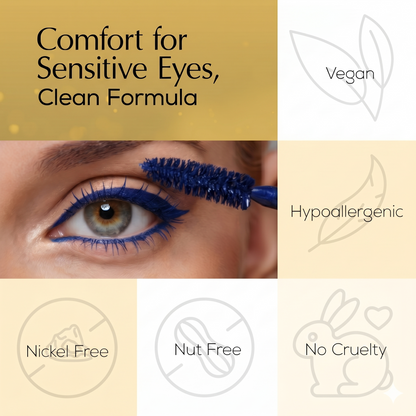 Hypoallergenic Mascara for Sensitive Eyes – Mega Volume for Thinning Lashes, Contact-Lens Safe