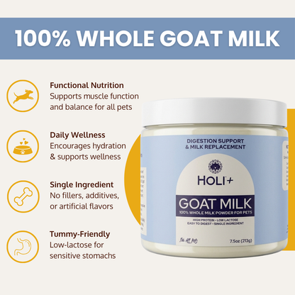 HOLI Powdered Goat Milk for Dogs & Cats | Single-Ingredient Topper & Milk Replacer