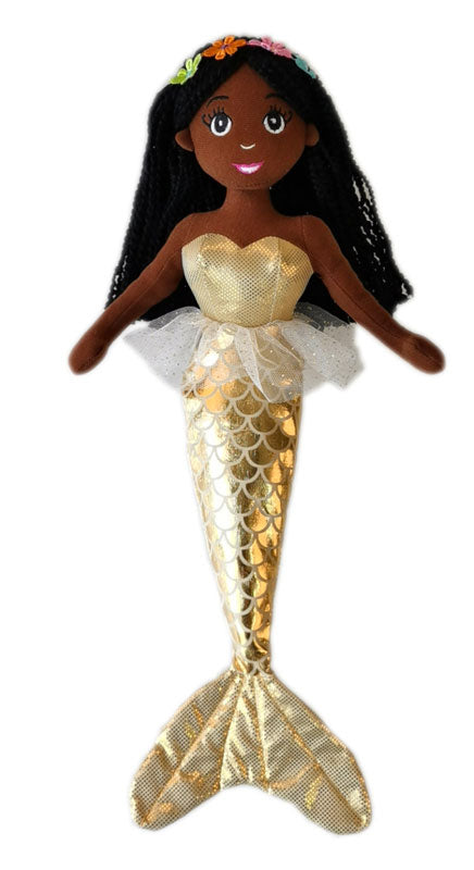 A Large Size Medium Brown Skin Tone Mermaid Doll