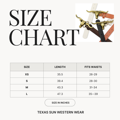 Signature Longhorn Western Leather Belt for Women