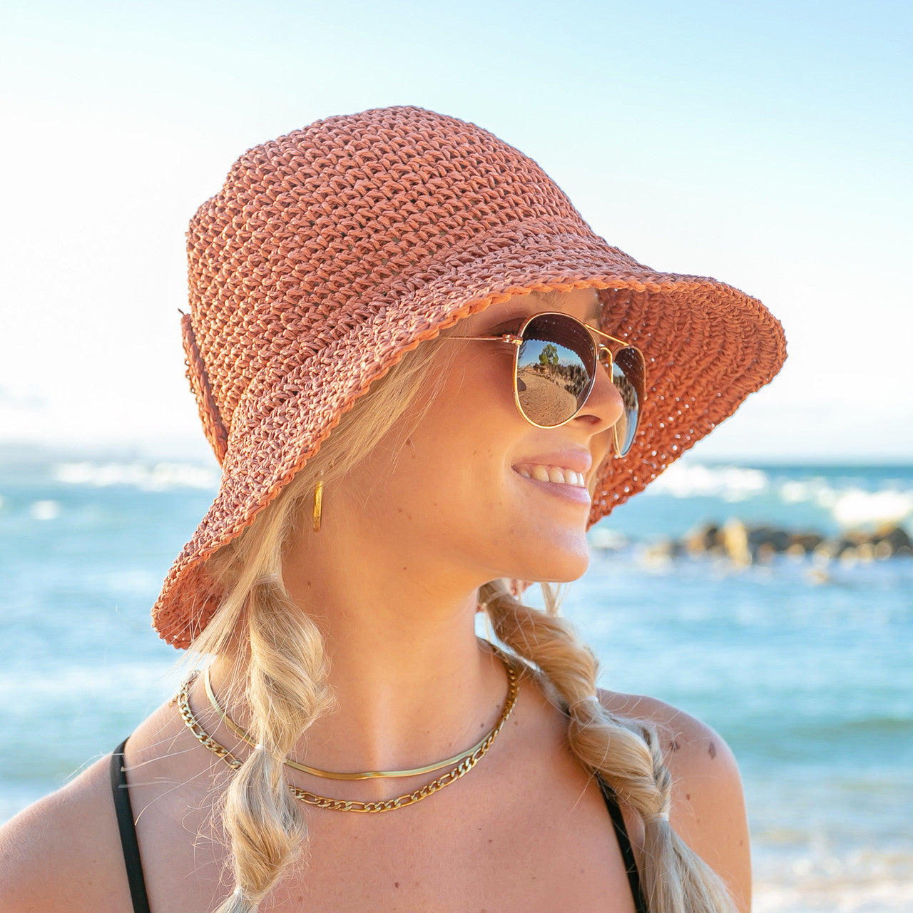 Bow Accent Straw Hat