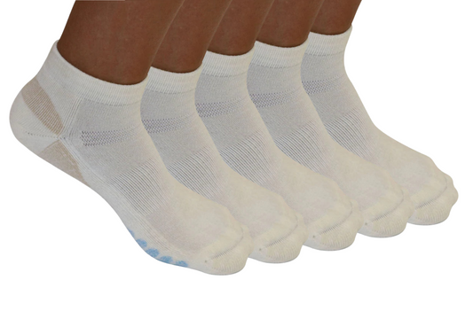 High Performance Anklet Bamboo Viscose Socks Unisex White Color - 5-pack - Shaketea