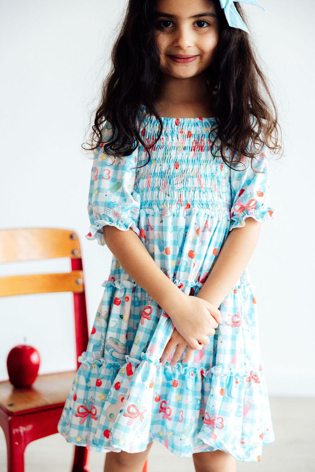 Honor Roll Smocked Ruffle Dress - Shaketea
