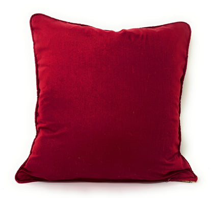 Tache Elegant Burgundy Ornate Paisley Woven Tapestry Throw Pillow Cover (18194)