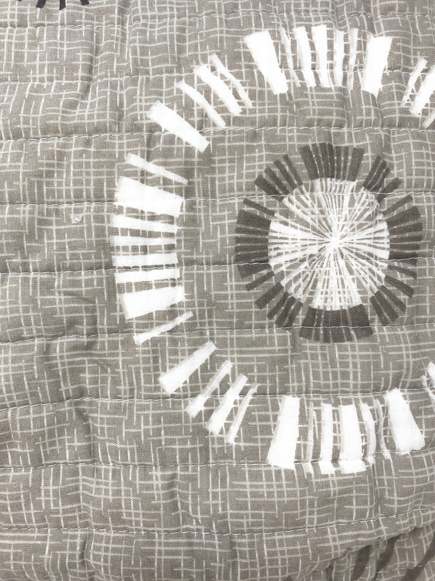 Tache Cotton Taupe Beige Striped Floral Geometric Starburst Decorative 18x18" Throw Pillow Covers -  2-Pieces (DXJ107076)