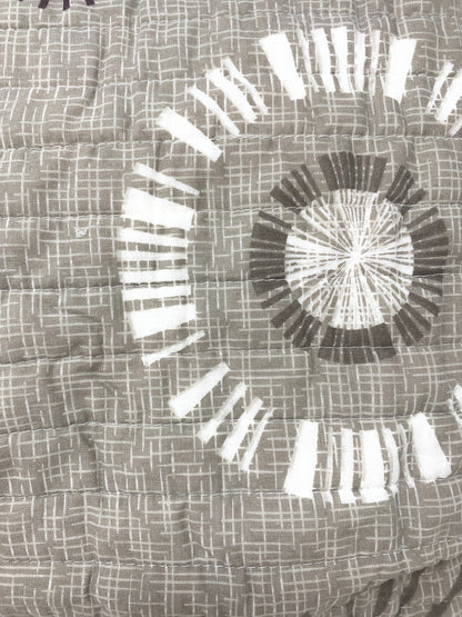 Tache Cotton Taupe Beige Striped Floral Geometric Starburst Decorative 18x18" Throw Pillow Covers -  2-Pieces (DXJ107076)